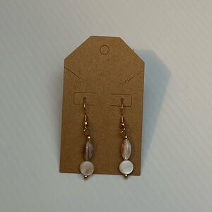 Handmade Gold Shell Beaded Earrings
